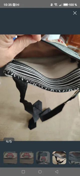 Bolso bandolera doble cremallera buho