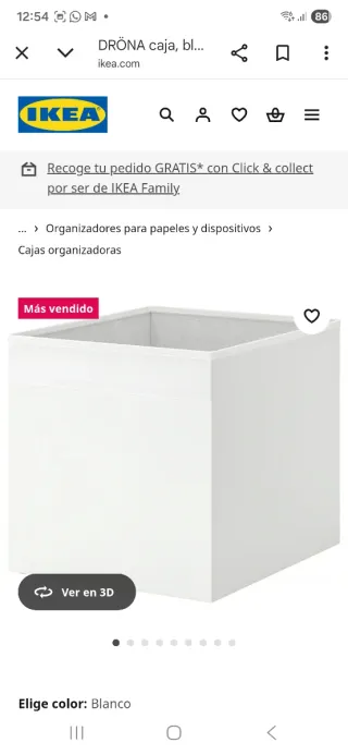 Cajas Kallax Ikea Blancas (Tela) 4 cajas
