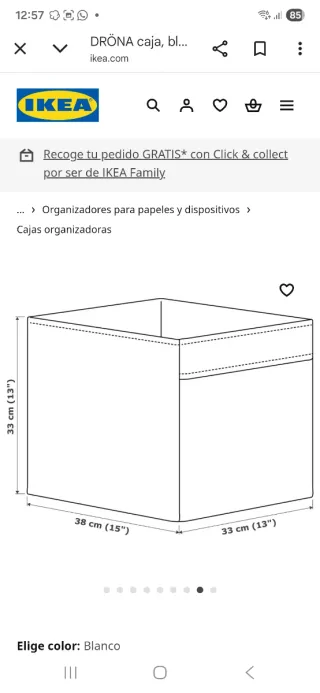 Cajas Kallax Ikea Blancas (Tela) 4 cajas