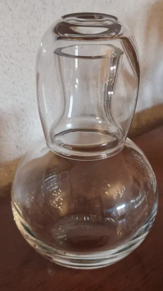 Juego de botellas de cristal con soporte