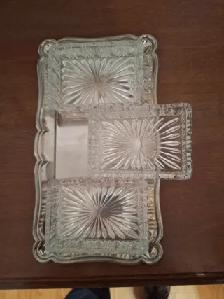 Juego de botellas de cristal con soporte