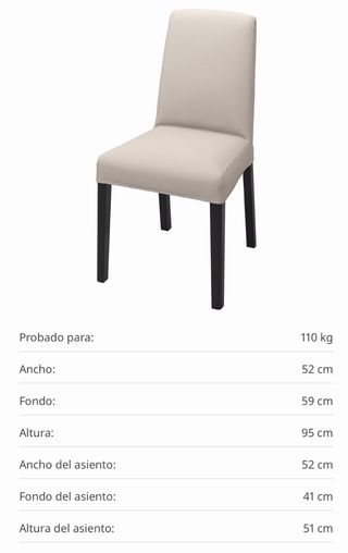 Conjunto 4 sillas comedor tela beige