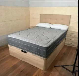 Armario modular madera beige y gris