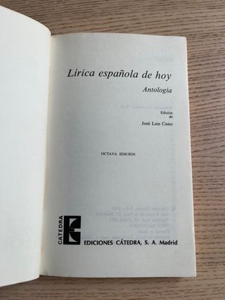 Lírica española de hoy