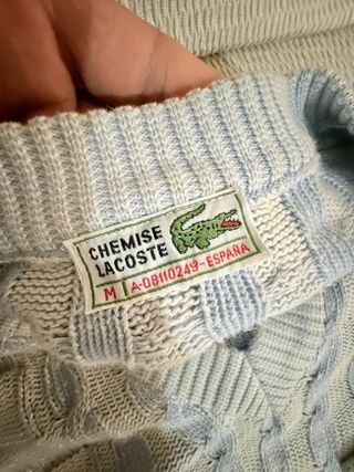 Jersey Lacoste Vintage Azul Claro Cuadros