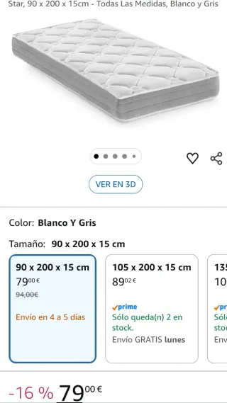 Cama individual Ikea Pino Somier + Colchón