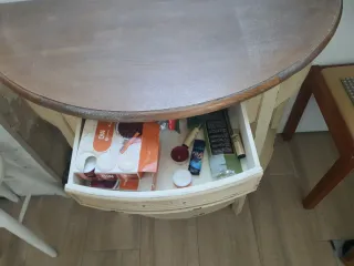 Mesa de entrada con cajón para restaurar en madera