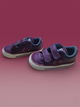 Converse Piel Niño Granate Talla 21