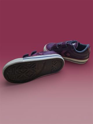 Converse Piel Niño Granate Talla 21