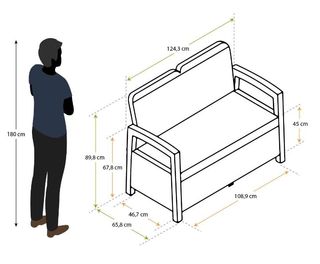 Banco arcón de resina 230L Gardiun Vita gris
