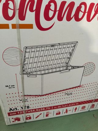 Arcón de jardín Toomax Portonovo 350 L marrón con cojín