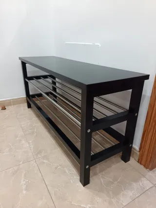 Zapatero Negro 2 Estantes Metálicos