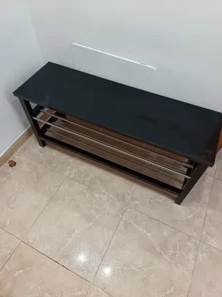 Zapatero Negro 2 Estantes Metálicos