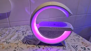 Radio Bluetooth, lámpara LED con cargador inalámbr
