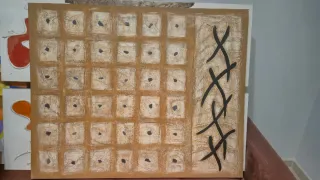 Cuadro decorativo abstracto marrón y negro