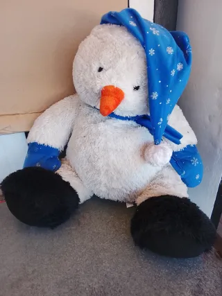Peluche Muñeco Nieve Azul Invierno