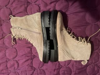 Botas militares camurça bege