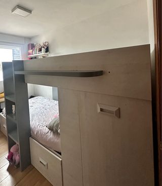 Cama Tren con Armario y Cajones