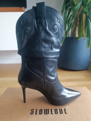 Botas de piel Slowlove negras NUEVAS