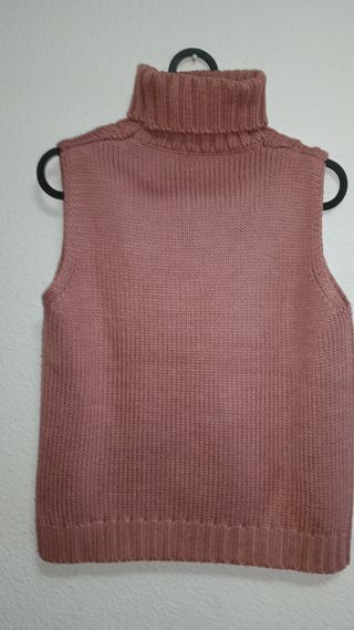 Colete Gola Alta Malha Rosa Tamanho S