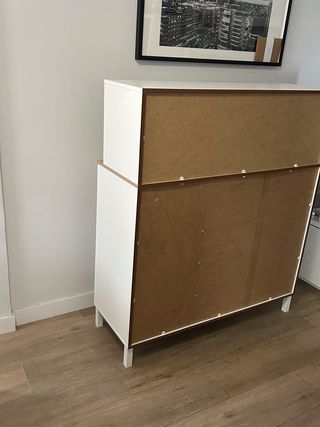 Mueble auxiliar cocina blanco y madera impecable