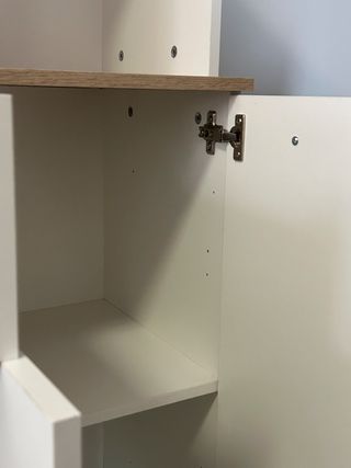 Mueble auxiliar cocina blanco y madera impecable