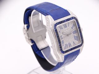 CARTIER Santos 100 XL 2656 Diamantes y Zafiros