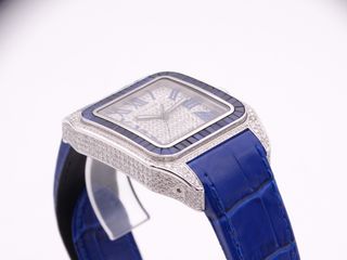 CARTIER Santos 100 XL 2656 Diamantes y Zafiros