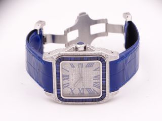 CARTIER Santos 100 XL 2656 Diamantes y Zafiros