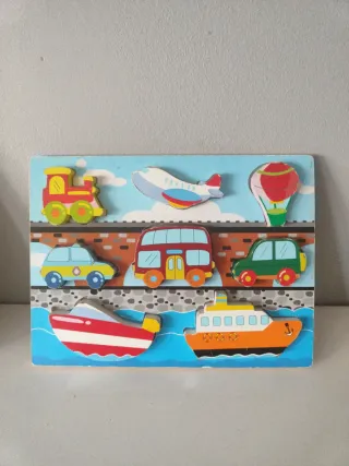 Puzzles de madera animales y transportes