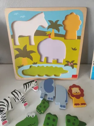 Puzzles de madera animales y transportes