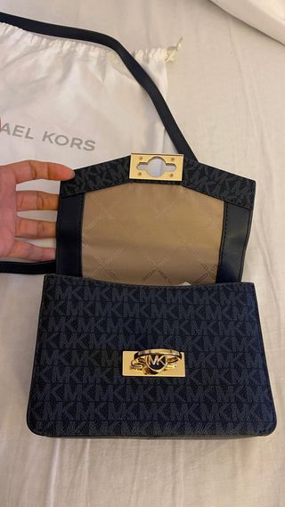 Borsa Michael Kors Blu con Dettagli Oro