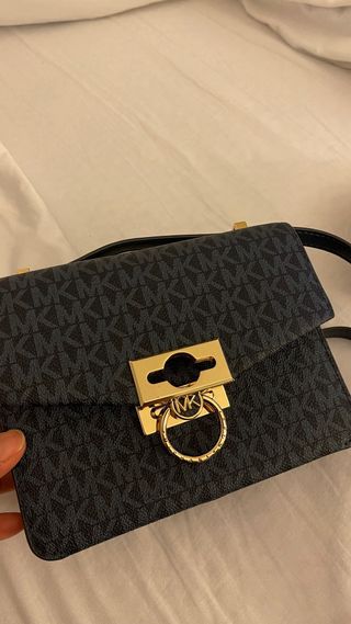 Borsa Michael Kors Blu con Dettagli Oro