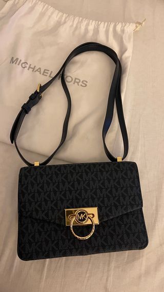 Borsa Michael Kors Blu con Dettagli Oro