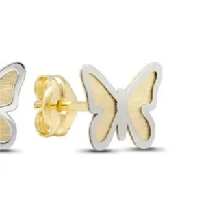 Pendientes Mariposa Bicolor Oro 18 Klt