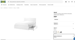Cama Ikea Malm 180x200 + 4 cajones + somier lönset