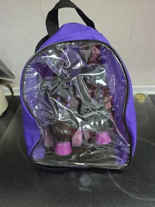 Patines 4 ruedas negros y morados Cony T.38