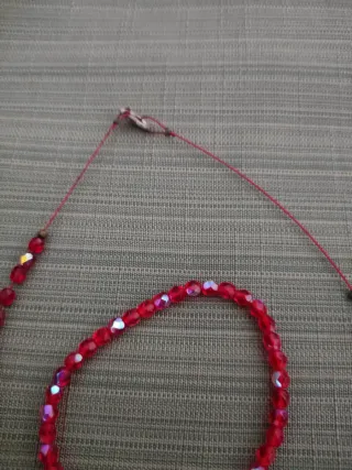 Set collana e bracciale perline rosse