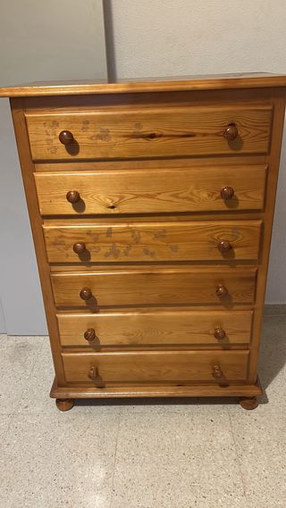 Dormitorio provenzal :Armario, Cómoda, mesita,