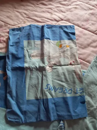 Set Lenzuola Singolo Azzurro/Rosa