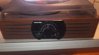 Tocadiscos Retro Marrón y Negro