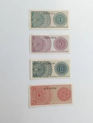 Lote 4 Billetes Indonesia 1964