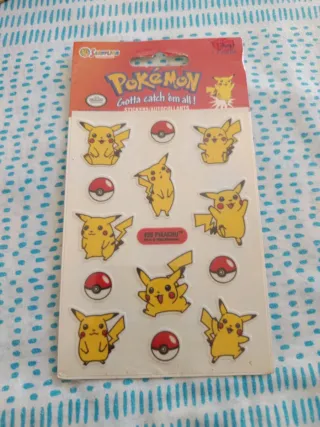 Pegatinas Pokémon 1999 Pikachu. Regalo muchos crom