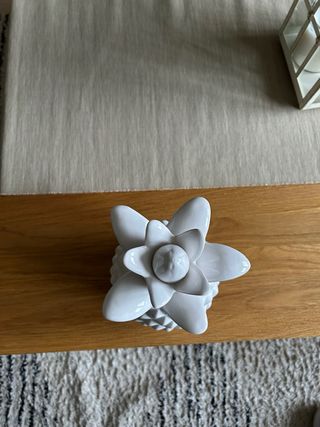 Piña Decorativa Blanca Cerámica