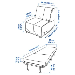 Sillón Cama Ransta Natural Blanco