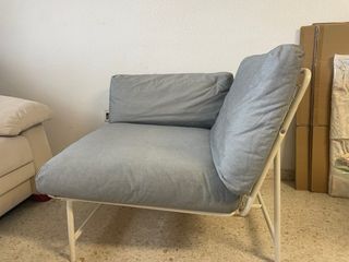 Conjunto Sofá Chaislongue, Sillón y Mesa Centro