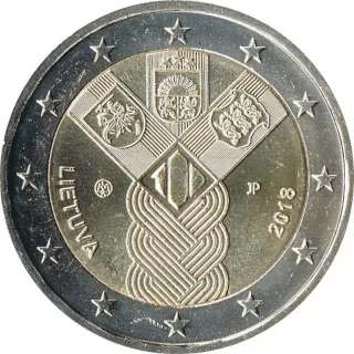 3x 2€ Estonia Letonia Lituania 2018 Conmemorativa