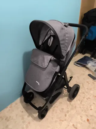 Carrito de bebé 3 piezas gris