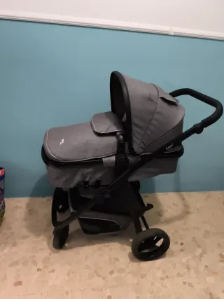 Carrito de bebé 3 piezas gris