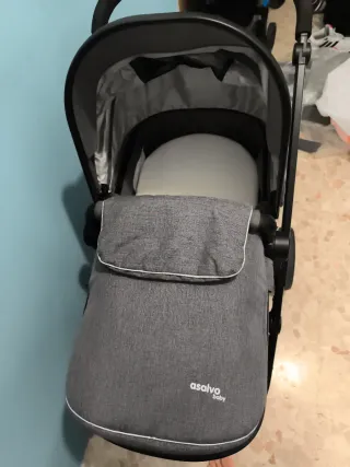 Carrito de bebé 3 piezas gris